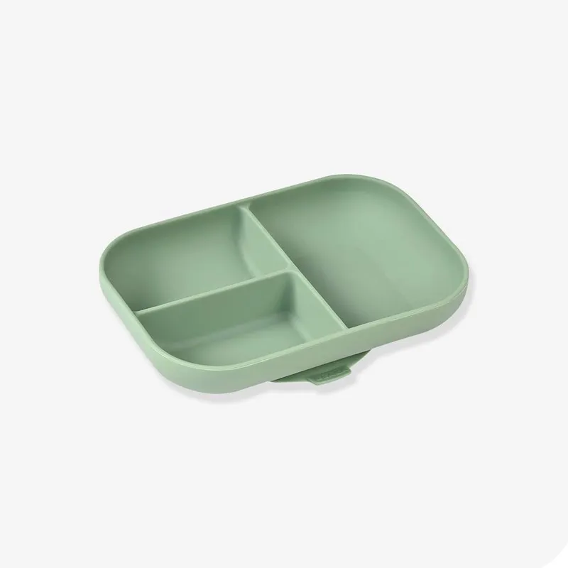 BEABA PIATTO A SCOMPARTI CON VENTOSA IN SILICONE VERDE SALVIA - immagine 2