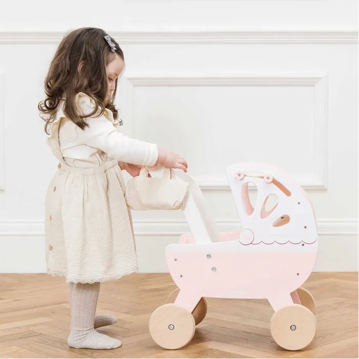 LE TOY VAN GIOCO EDUCATIVO MONTESSORI CARROZZINA PER LE BAMBOLE IN LEGNO 2 ANNI + - immagine 2