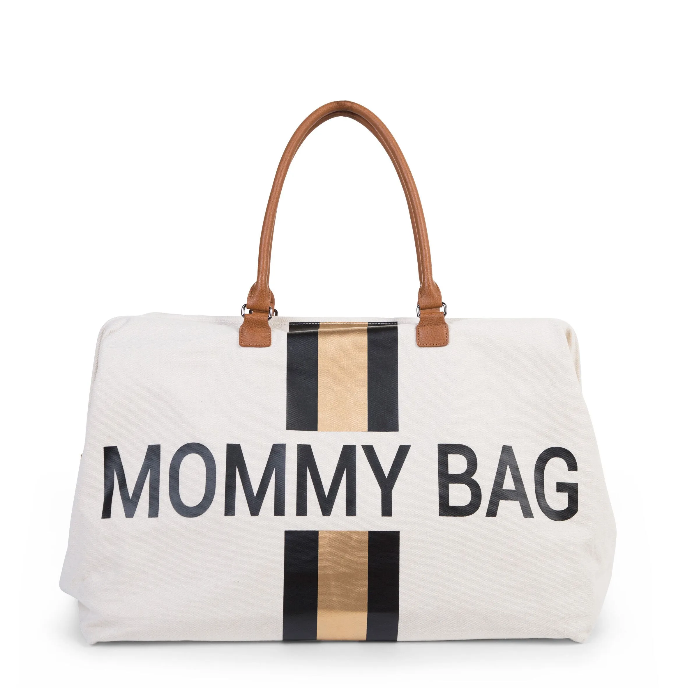 CHILDHOME BORSA FASCIATOIO PER LA MAMMA MOMMY BAG RIGHE NERO/ORO