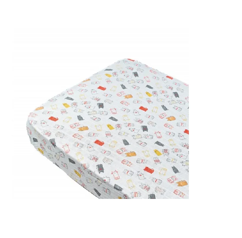 SET 2 LENZUOLI SOTTO CON ANGOLI 100% MUSSOLA DI COTONE PICCI