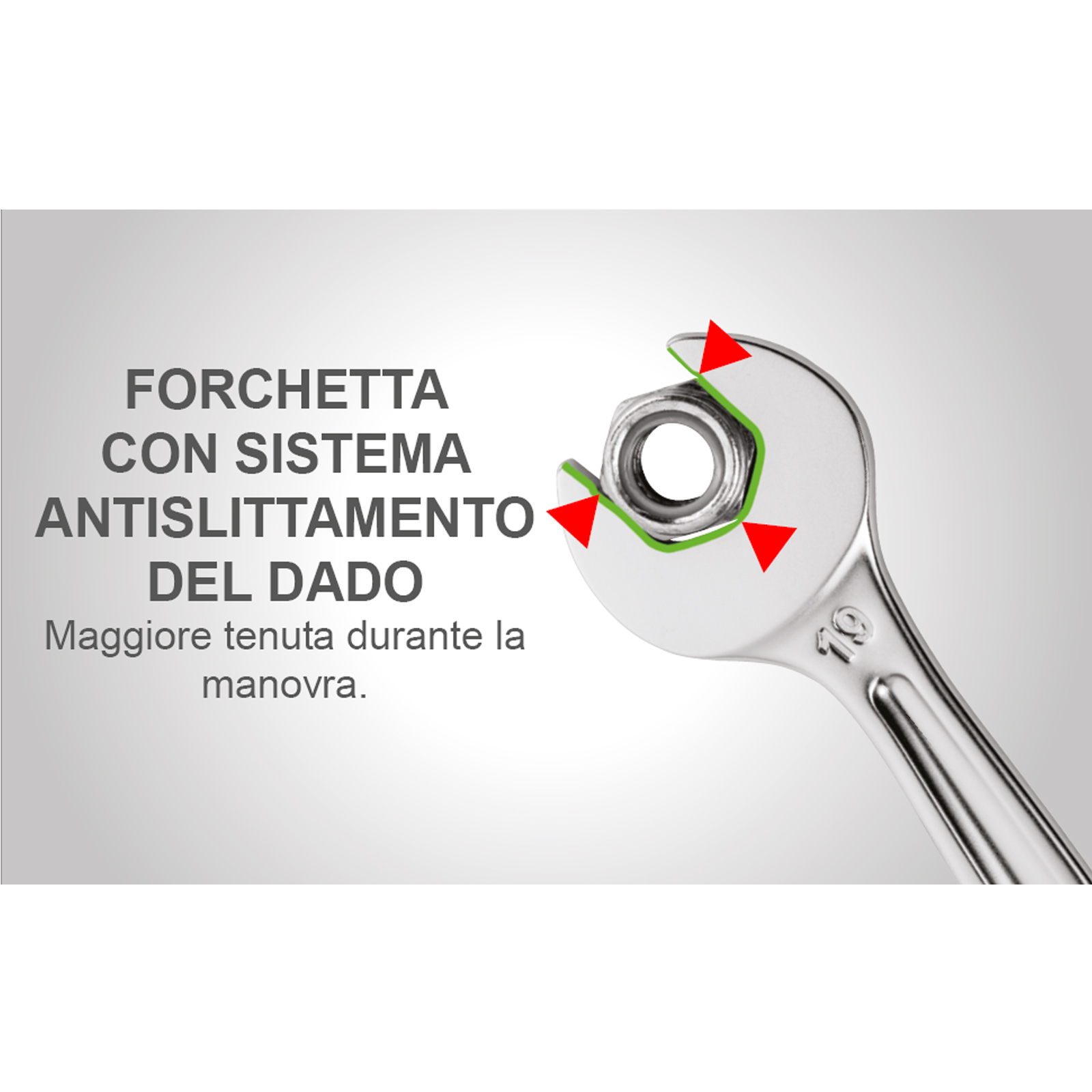 Serie 5 Chiavi Combinate con Cricchetto USAG dalla 8 alla 19mm Forchetta 15° in Acciaio 285 KA/SE5 - immagine 4