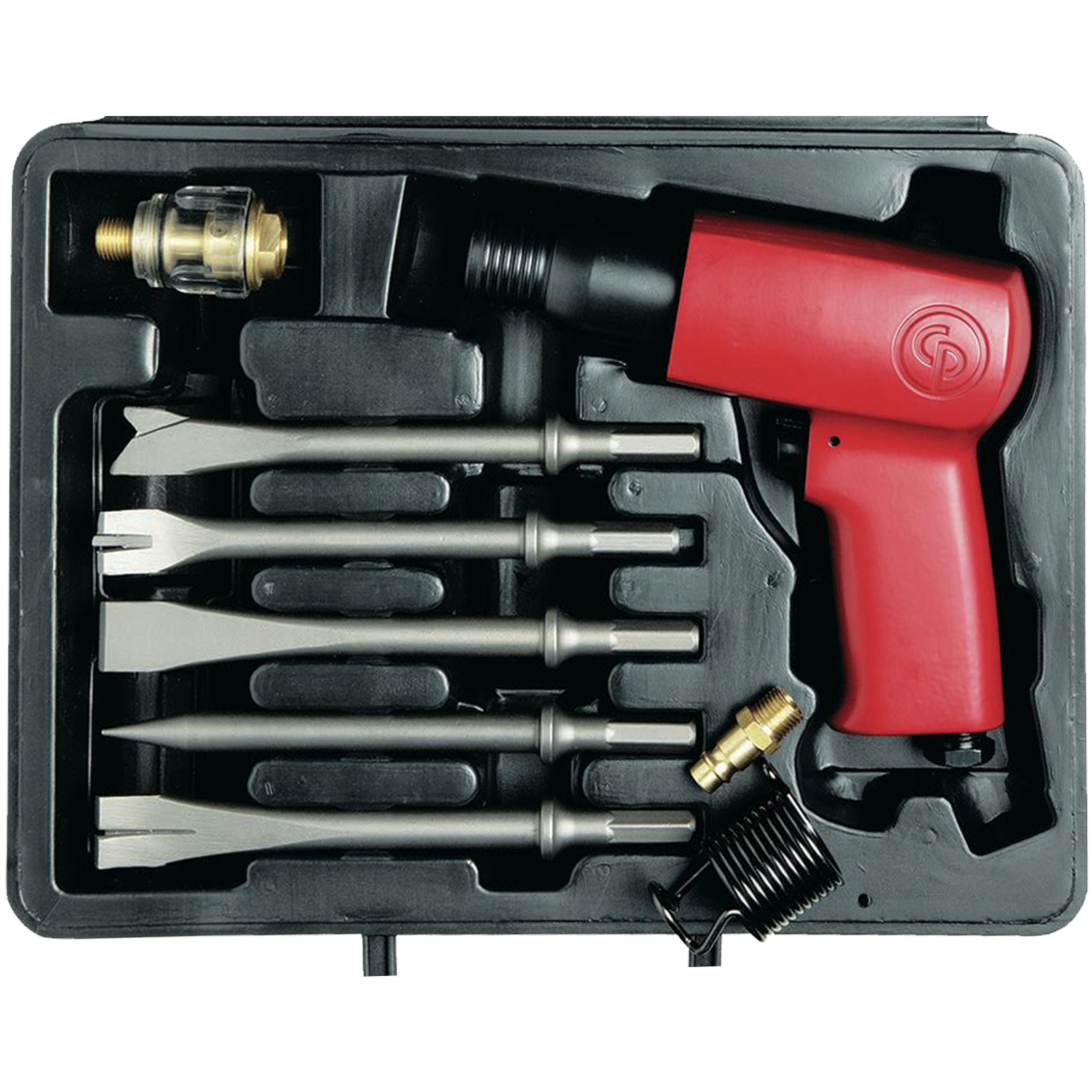Martello Scalpellatore Demolitore Pneumatico 3/4″ CHICAGO PNEUMATIC a Pistola in Kit con Valigetta CP7111K