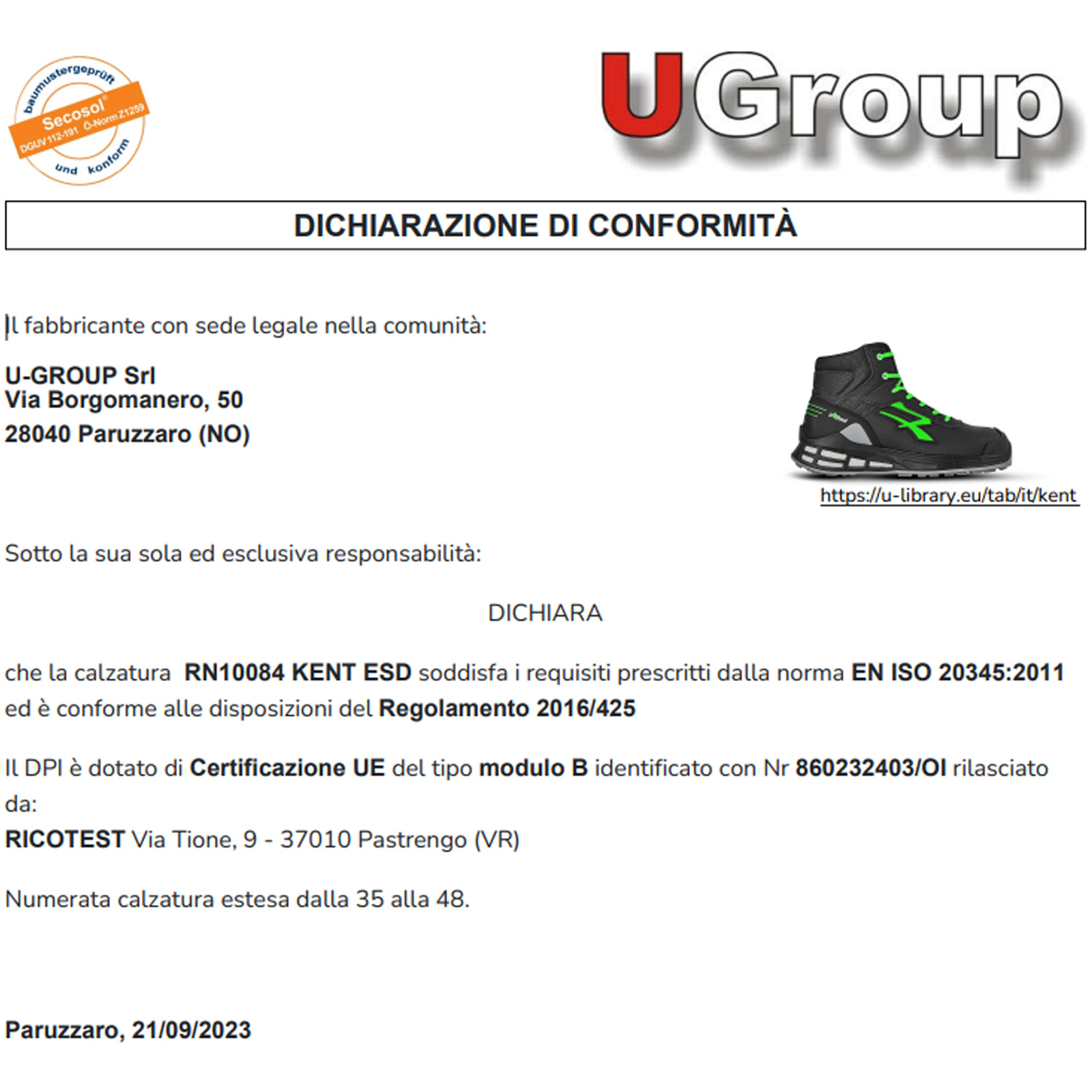 Scarpe Antinfortunistica Alte da Lavoro U-Power Microfibra da Uomo Donna KENT S3 - immagine 7