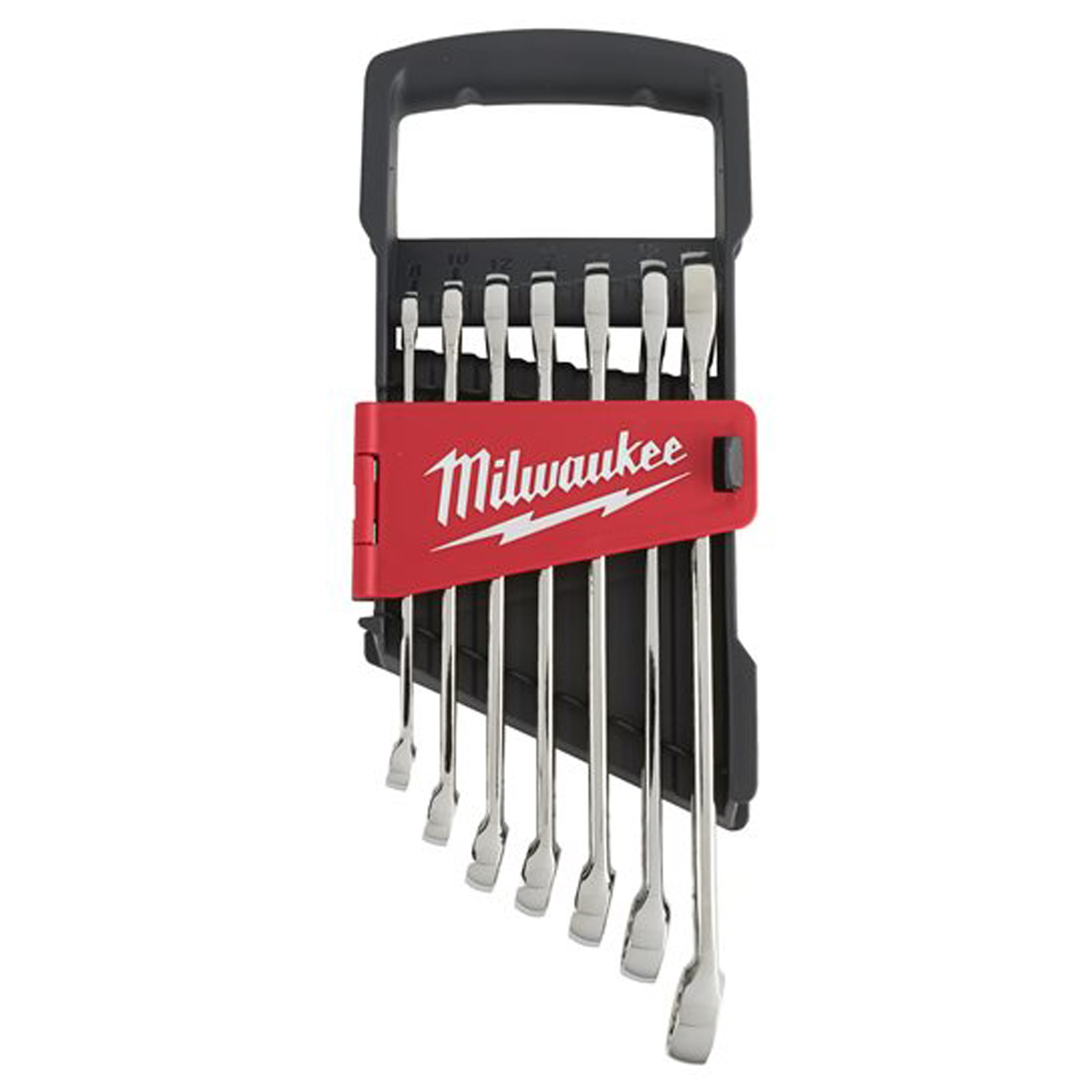 Serie 7 Chiavi Combinate Fisse Stella MILWAUKEE Forchetta Poligonali MAX BITE™ dalla 8 alla 17 con Supporto 4932464257