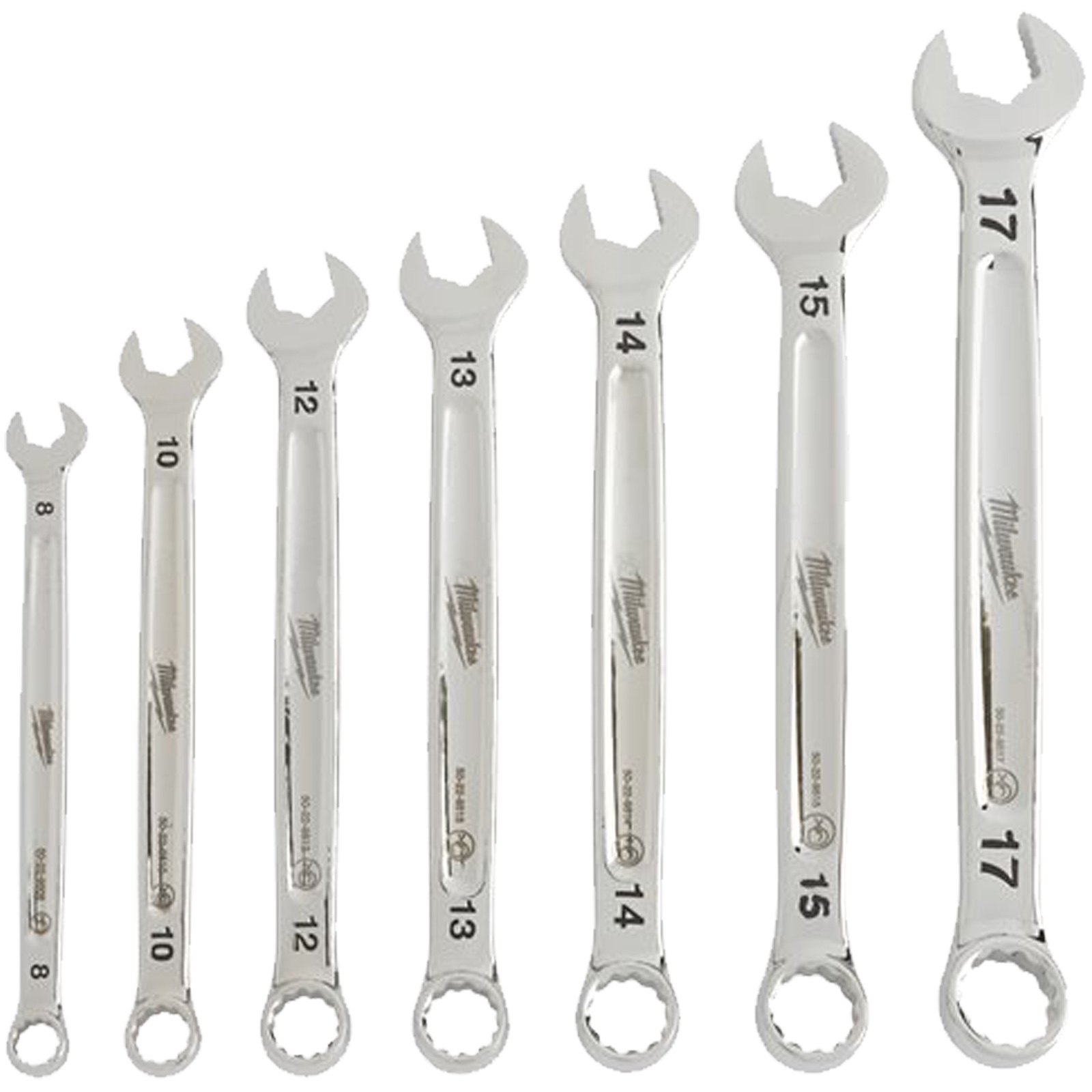 Serie 7 Chiavi Combinate Fisse Stella MILWAUKEE Forchetta Poligonali MAX BITE™ dalla 8 alla 17 con Supporto 4932464257 - immagine 2