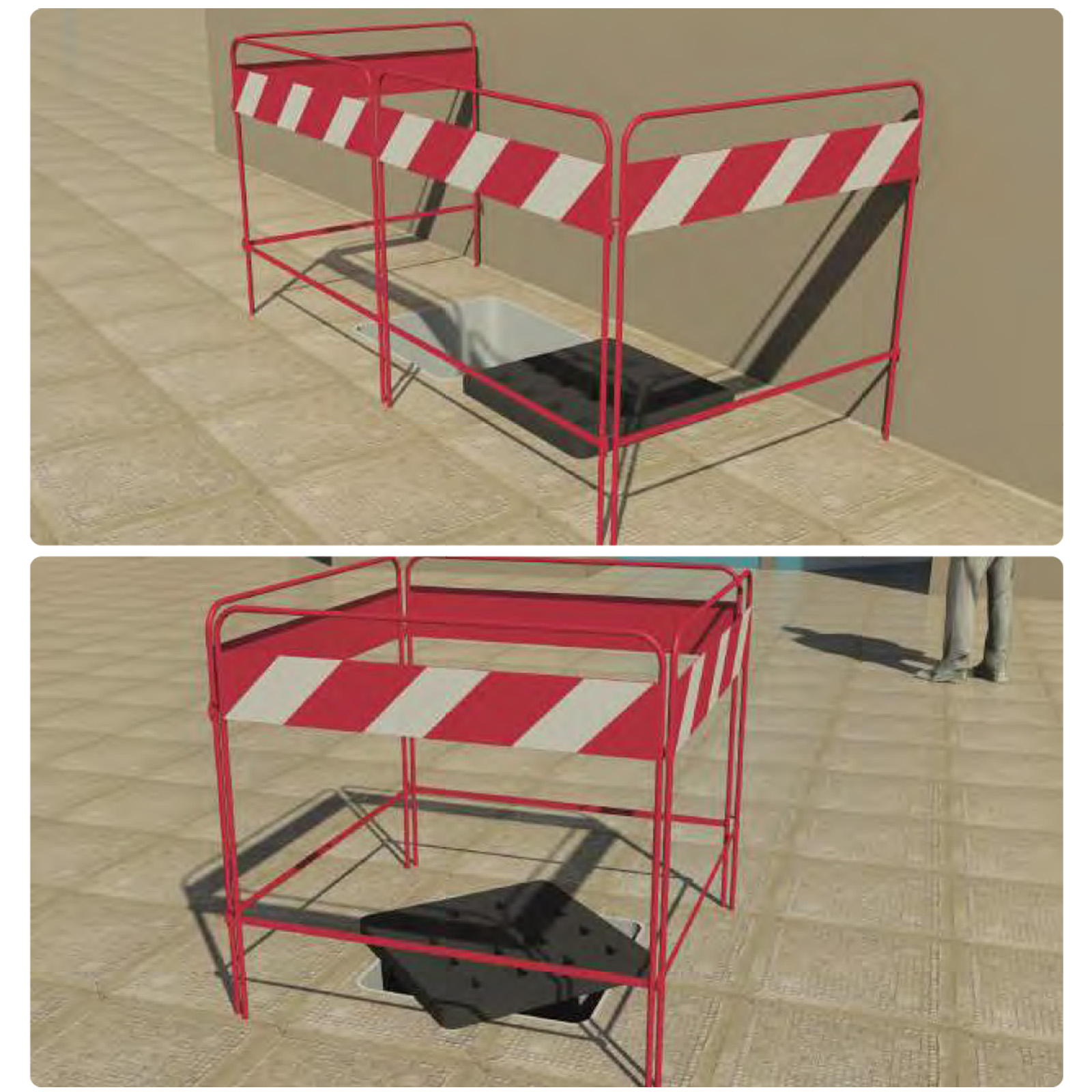 Barriera di Recinzione per Chiusini 100×100 cm SISAS Transenna Sicurezza Stradale Modulare Set 4 pezzi - immagine 2