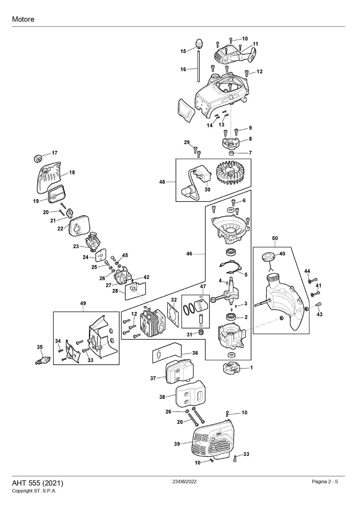 Serbatoio carburante completo per tagliasiepe Alpina Stiga Castelgarden SHT660 SHT670 ATH555 - immagine 2